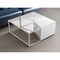 Homeroots Set of Three 37" Clear And Silver Glass  Stainless Steel Square Mirrored Bunching Coffee Tables 528846 - alternate 1