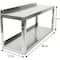 Amgood 36 in. 2-Tier Stainless Steel Wall Shelf - 12 in. x 36 in. x 16 in. AMG WMSS-1236-2T-Z - alternate 6
