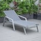 Leisuremod Marlin Grey Aluminum Patio Chaise Lounge Armchair Set of 2 with Square Fire Pit Table, Dark Grey MLAGRCF21-77DGR2 - alternate 6