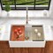 Wrightmaster 33"Apron-Front Single Bowl White Ceramic Workstation Kitchen Sink w/Cutting Board and Gold Strainer ZOR-AWS332010JTQJ - alternate 5