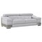 Homeroots 92" Light Gray Italian Leather Sofa With Silver Legs 329621 - alternate 1