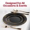 Smarty Had A Party Black w/Gold Vintage Rim Round Plastic Dinnerware Set (120 Dinner Plates + 120 Salad Plates), 240PK 860BGVP-CASE - alternate 8