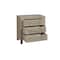 Homeroots 30" Natural Solid Wood Distressed Carved Floral Three Drawer Nightstand 569586 - alternate 7