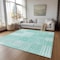 Homeroots 9' X 12' Teal Blue Aqua And Ivory Striped Washable Indoor Outdoor Area Rug 581681 - alternate 7