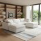Homeroots 120" White Linen Blend Modular Sofa With Ottoman And Storage 714562 - alternate 3