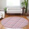 Homeroots 8' Blush Gray And Ivory Round Plaid Washable Indoor Outdoor Area Rug 601460 - alternate 8