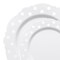 Smarty Had A Party White w/Silver Dots Round Blossom Plastic Dinnerware Set (120 Dinner Plates+120 Salad Plates), 240PK 980-S-VP-CASE - alternate 5