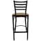 Flash Furniture Restaurant Stool, Ladder Back, Mah Seat, Seat Height Range: 29" XU-DG697BLAD-BAR-MAHW-GG - alternate 9
