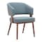 Homeroots Set of Two Gray and Walnut Upholstered Faux Leather Open Back Dining Arm Chairs 564980 - alternate 6