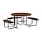 Leisure Craft 46" Round ADA Accessible Outdoor Picnic Table with 3 Bench Seats, Brown T46ROP-ADA-BROWN - alternate 1