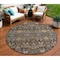 Homeroots 8' Chocolate Red And Gold Round Floral Washable Indoor Outdoor Area Rug 604643 - alternate 1