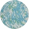 Homeroots 8' Teal Blue Ivory And Green Round Abstract Washable Indoor Outdoor Area Rug 600320 - alternate 4