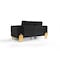Homeroots Stylish 69in Black Velvet And Gold Accent Loveseat 480900 - alternate 5