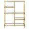 Homeroots 42" Brass Steel and Glass Five Tier Double Bookcase 527572 - alternate 1