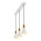 Jonathan Y Apollo 33.5" 3-Light Mid-Century Modern Iron Adjustable Linear LED Pendant, White/Brass Gold JYL6134B - alternate 1