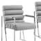 Homeroots Set of Two Tufted Gray And Silver Metallic Upholstered Faux Leather Dining Arm Chairs 545059 - alternate 7