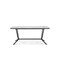Homeroots 63" Gray White and Black Ceramic and Metal Trestle Base Dining Table 555172 - alternate 1