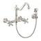 Whitehaus Collection Vintage III Plus Wall Mount Faucet with a  Long Traditional Swivel Spout, and Solid Brass Side Spray WHKWCR3-9402-NT-PN - alternate 1