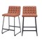 Homeroots Set of Two 26" Brown And Black Faux Leather And Steel Counter Height Bar Chairs 555736 - alternate 7