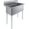 Amgood Stainless Steel 2 Compartment Utility Sink. Bowl Size 18 in. x 18 in. X 12 in.  With Faucet SINK S2C-181812-Z - alternate 1