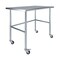Amgood 30in D x 48in L Stainless Steel Open Base Table, 3in Casters AMG WT-3048-RCB-WHEELS-Z - alternate 1