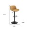 Homeroots Set of Two 31" Yellow And Black Faux Leather And Steel Swivel Low Back Adjustable Height Bar Chairs 524980 - alternate 7