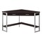 Homeroots 42" Dark Brown and Silver Corner Computer Desk 333555 - alternate 1