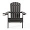 Homeroots 35" Black Heavy Duty Plastic Adirondack Chair 530694 - alternate 1