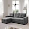 Homeroots 92" Dark Gray Polyester Blend Convertible Futon Sleeper Sofa With Black Legs 544959 - alternate 7