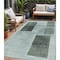 Homeroots 5' X 8' Teal Blue And Gray Geometric Washable Indoor Outdoor Area Rug 631940 - alternate 1