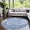 Homeroots 8' Blue And Sky Blue Round Abstract Washable Indoor Outdoor Area Rug 587472 - alternate 8