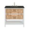 James Martin Vanities Olena 36" Single Vanity, Light Mappa Burl and Polished White, w/ 3 CM Phantome Eclos Top D804-V36-LMB-3PHT - alternate 1