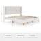 Martha Stewart Carmy King Upholstered Platform Bed, Tufted Wingback Headboard and Cushioned Siderails TW-B2503T-K-WH-MS - alternate 7