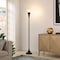 Homeroots 71" Black Torchiere Floor Lamp With Clear Seeded Glass Cone Shade 523337 - alternate 6
