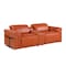 Homeroots 86in Orange and Black Italian Leather Power Reclining Loveseat With Storage 720527 - alternate 3