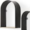 Homeroots Set Of Three Black And Brown Metal And Solid Wood Arched Wall Mounted Accent Shelf 608674 - alternate 4