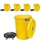 Magnum Tool Yellow 44 Gallon Trash Can Set, Trash Can, Quiet Dolly, and Reinforced Lid, 5 Set CMTC-CLD0-44Y05 - alternate 1