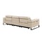 Homeroots 103" Beige Top Grain Leather Reclining Metal USB Sofa 720327 - alternate 9