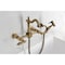 Kingston Brass Two-Handle Wall Mount Bridge Kitchen Faucet with Brass Sprayer, Antique Brass KS2443ALBS - alternate 6