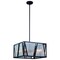 Vaxcel Oslo 16.25-in W Black Geometric Square Semi Flush Mount Ceiling Light Clear Glass P0294 - alternate 1