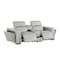 Homeroots 90in Light Gray and Brown Italian Leather Power Reclining Loveseat With Storage 720558 - alternate 5