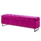 Homeroots 16" Fuchsia Upholstered Velvet Bench with Flip top 530662 - alternate 1