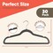 Campior Premium Velvet Non-Slip Hangers, Heavy Duty, 360 Deg Swivel Hook, Grey Velvet Finish, 30PK CMPVVH30GY - alternate 6