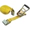 Prosource Tie-Down, 2 in W, 27 ft L, Polyester Webbing, Metal Ratchet, Yellow, 3333 lb, Flat Hook End Fitting FH64065 - alternate 1