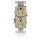 Leviton IG Dup Rec 15A 125V TR/HG Ivr T8200-IGI - alternate 1