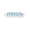 Homeroots Set of Two White And Blue Solid Wood Geometric Trays With Handles 516328 - alternate 1