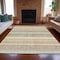 Homeroots 8' X 10' Gold And Silver Striped Washable Indoor Outdoor Area Rug 632212 - alternate 8