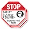 Signmission Stop Safety Glasses Required Beyond, 6 inch X 6 inch, Plastic Sign, 2PK OC-P-2PACK-6-308 - alternate 1