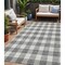 Homeroots 5' X 8' Gray And Charcoal Plaid Washable Indoor Outdoor Area Rug 595398 - alternate 1