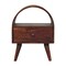 Homeroots 24" Chestnut Solid Wood Oval Top One Drawer Nightstand 651601 - alternate 12